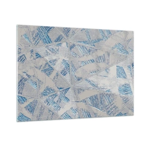 Quadro em vidro - Em um labirinto azul e cinza - 100x70 cm