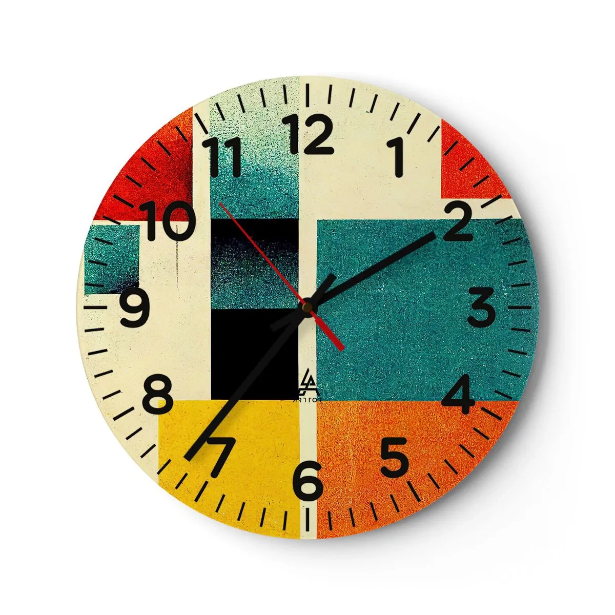 Relógio de parede - Relógio em vidro - Abstração geométrica – boa energia - 30x30 cm