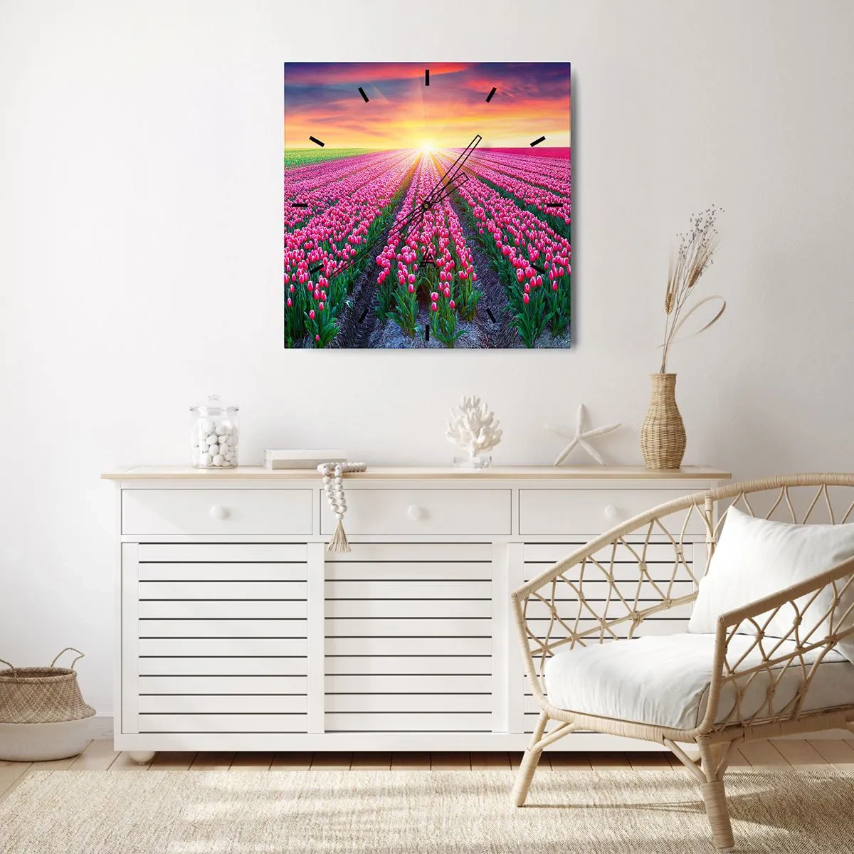 Relógio de parede - Relógio em vidro - Quinta da Beleza - 40x40 cm