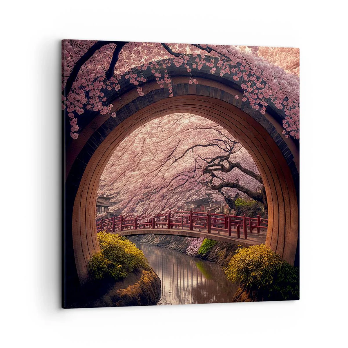 Quadro em tela - Primavera japonesa - 50x50 cm