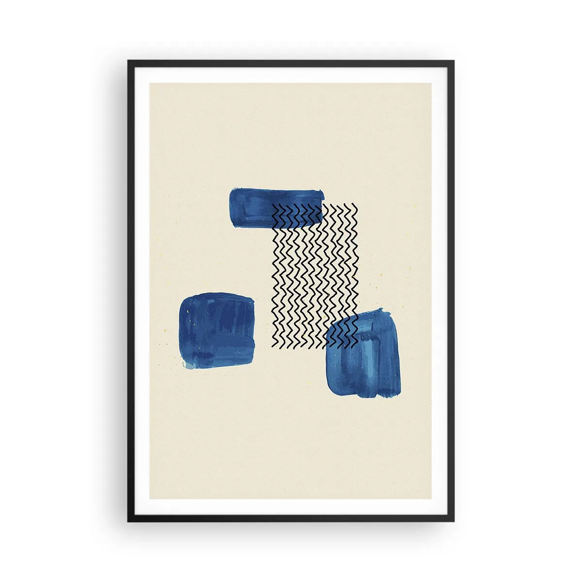 Pôster com moldura preta - Quarteto abstrato - 70x100 cm