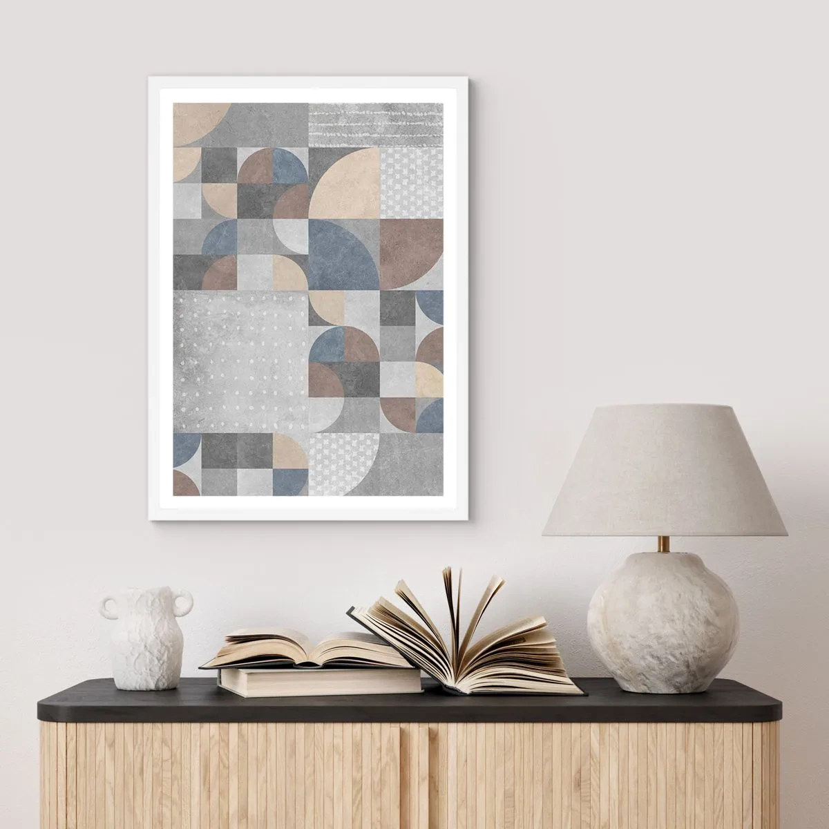 Pôster em moldura branca - Fantasia cerâmica - 61x91 cm