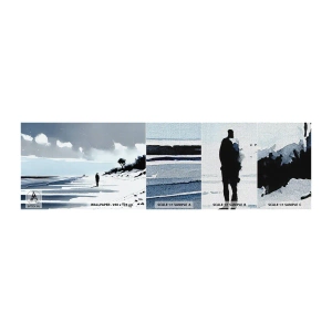 Amostra de papel de parede Premium Canvas - Sozinho - Paisagem, Praia, Pedaço - 100x30 cm