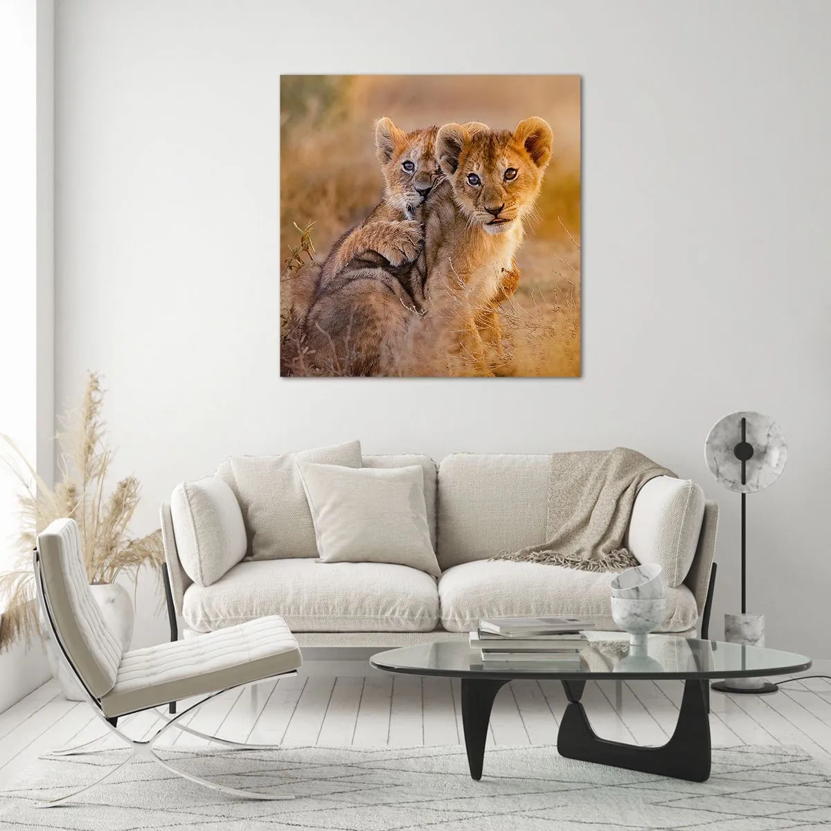 Quadro em vidro - Não perturbe! Estamos a divertir-nos - 60x60 cm