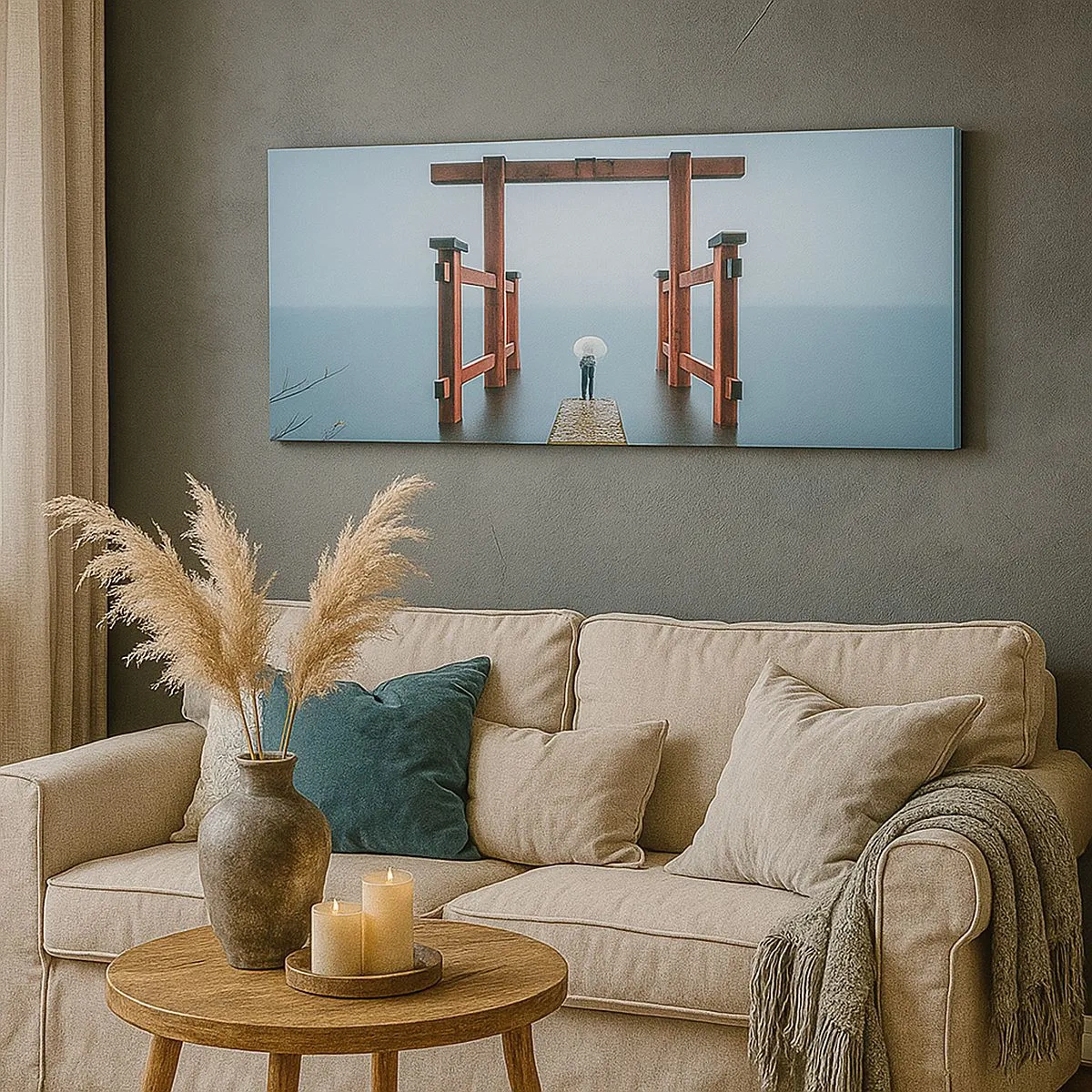 Quadro em tela - Devaneio japonês - 100x40 cm