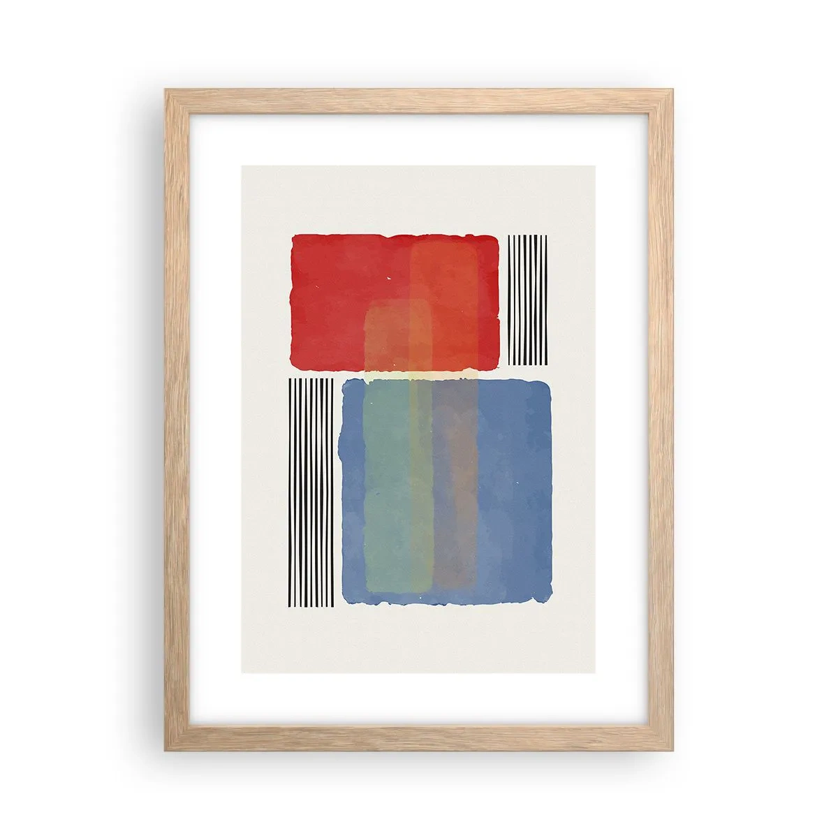 Pôster com moldura de carvalho claro - A alma da geometria - 30x40 cm