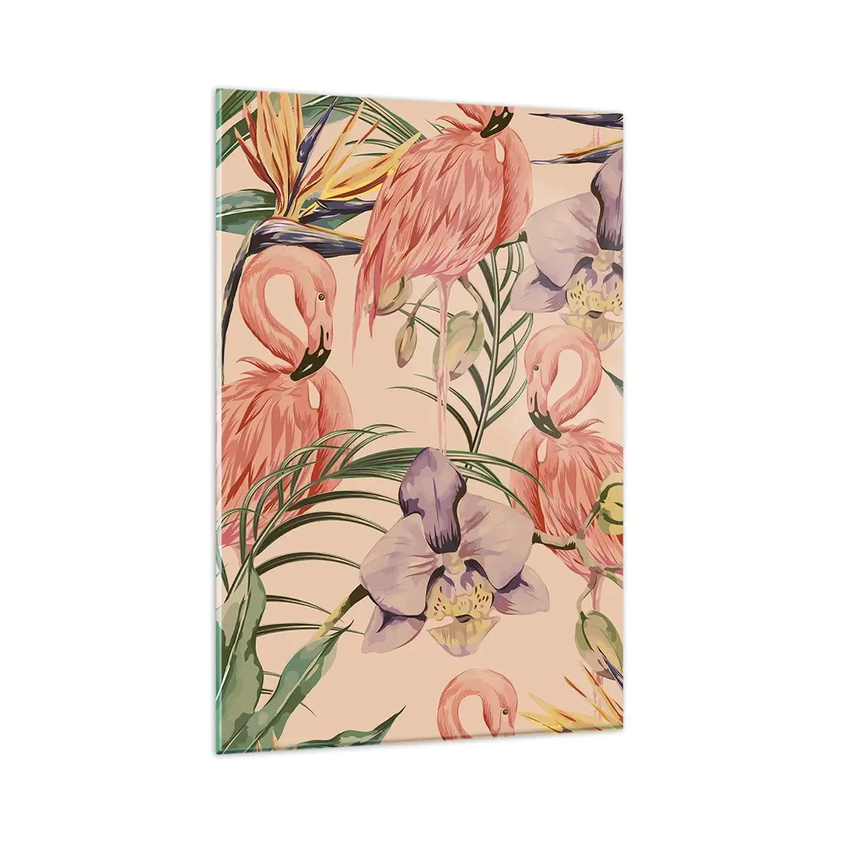 Quadro em vidro - Balé rosa em flores - 80x120 cm