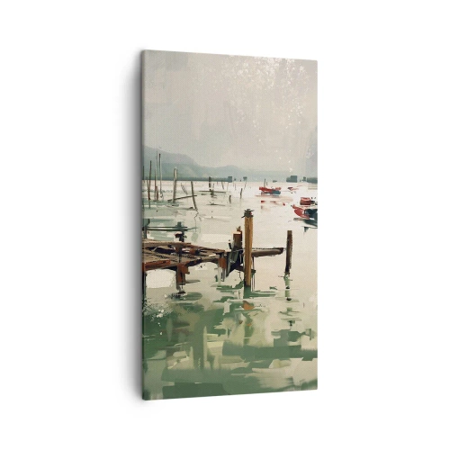 Quadro em tela - Mergulhado na lua derretida - 45x80 cm