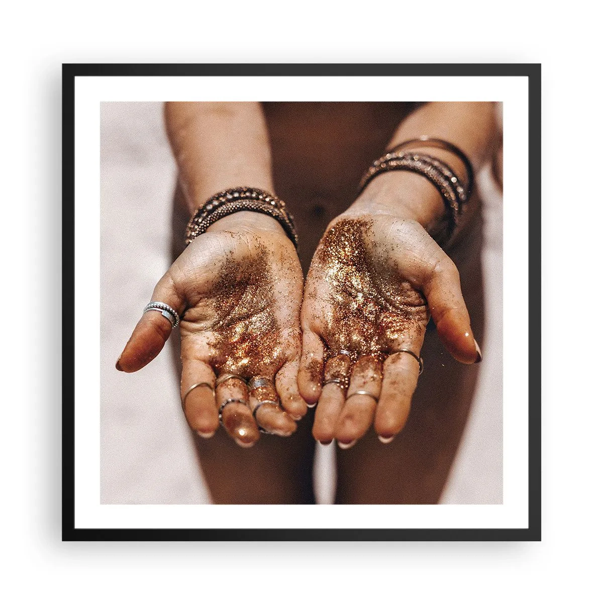 Pôster com moldura preta - Um presente para si - 60x60 cm