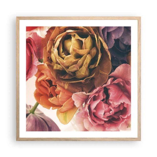 Pôster com moldura de carvalho claro - Celebração da vida - 60x60 cm