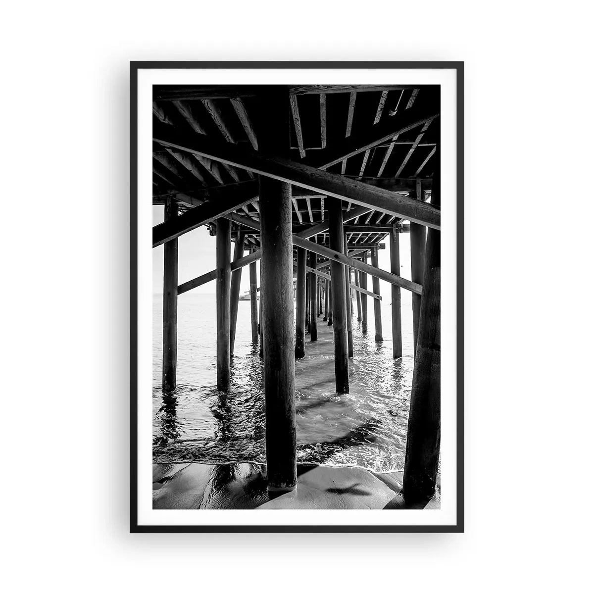 Pôster com moldura preta - Refúgio na praia - 70x100 cm