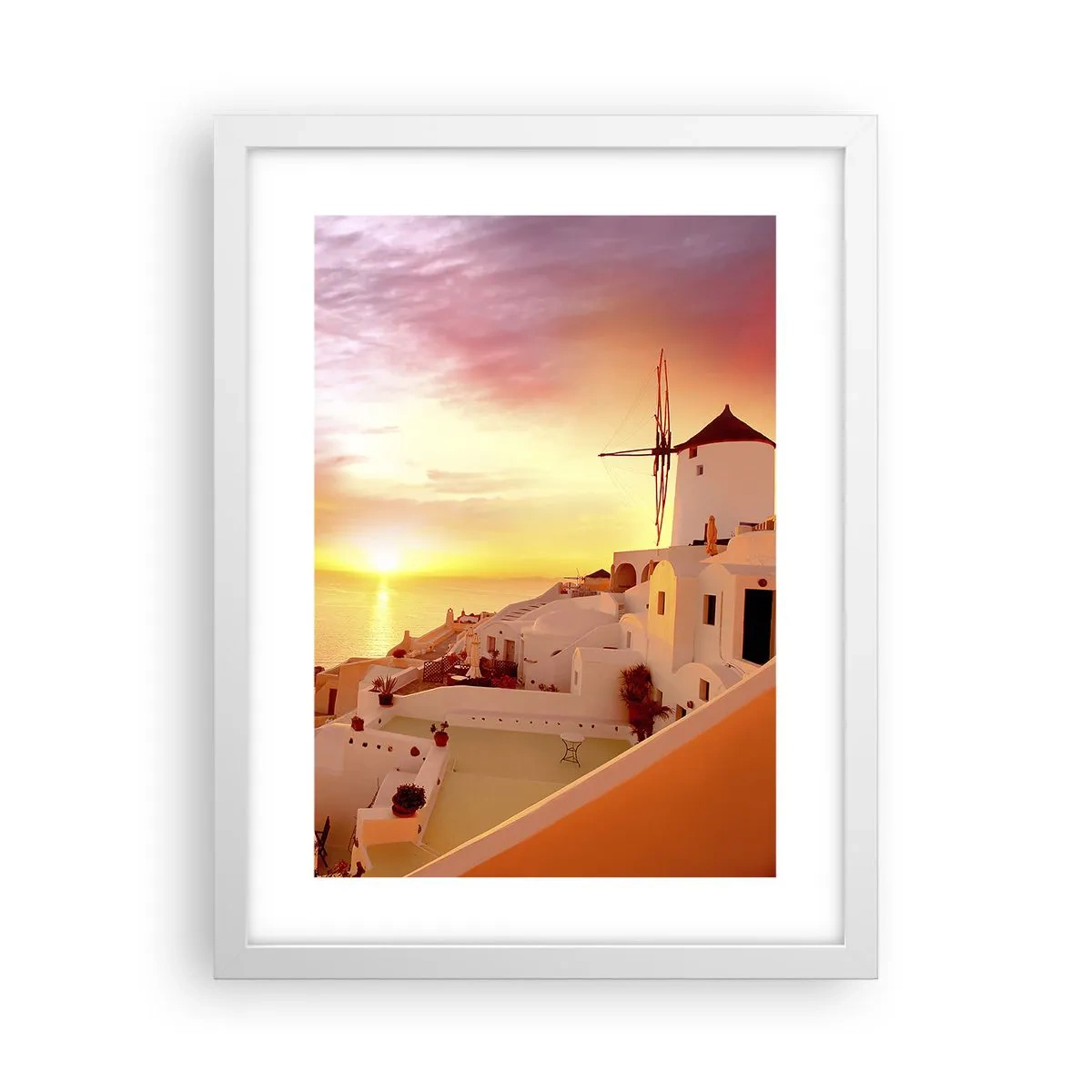 Pôster em moldura branca - Derreter em branco e ouro - 30x40 cm