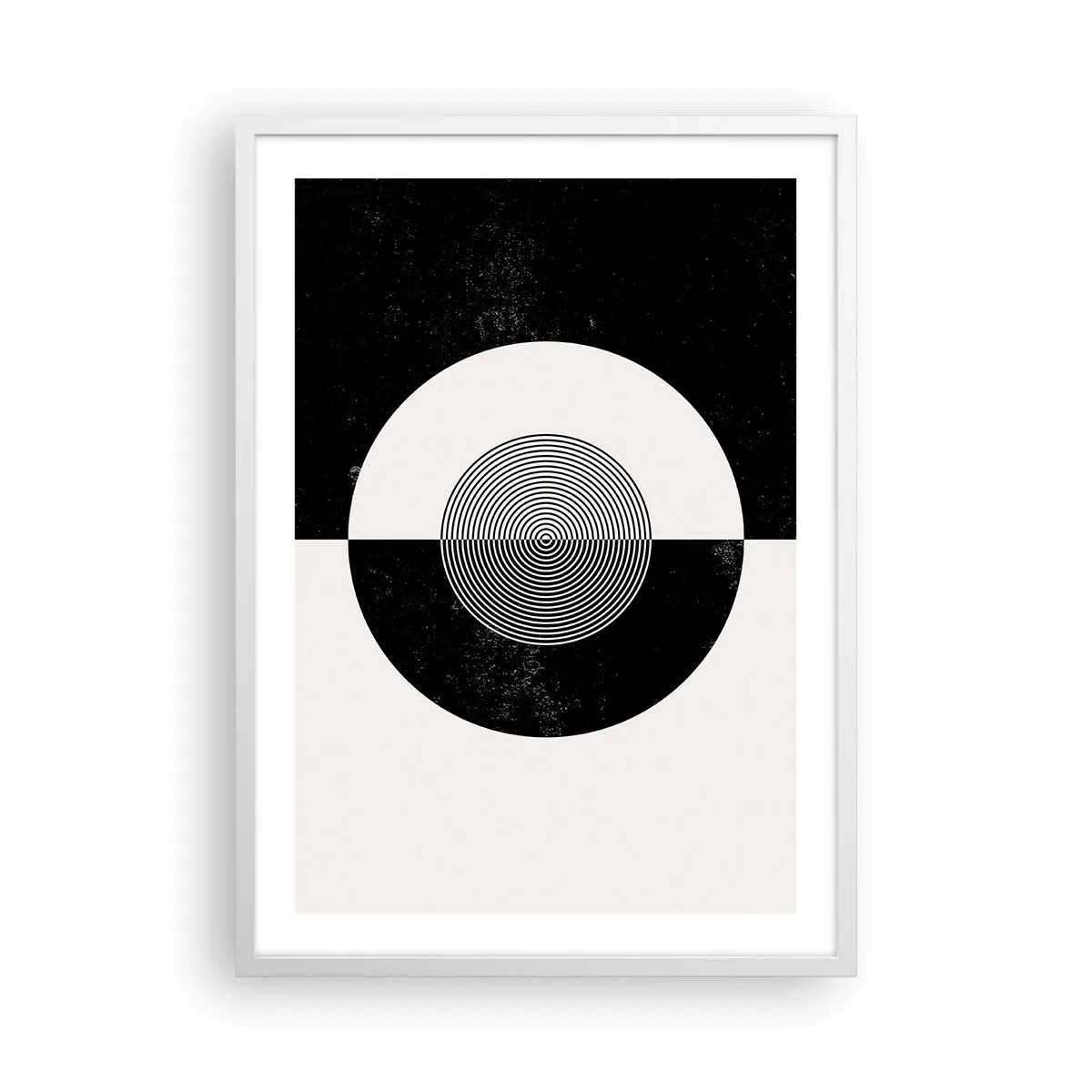 Pôster em moldura branca - Harmonia a preto e branco - 50x70 cm