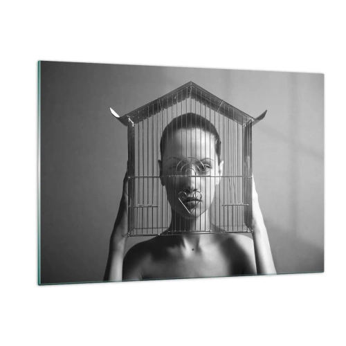 Quadro em vidro - Retrato um pouco surreal - 120x80 cm