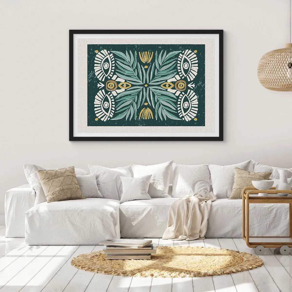 Pôster com moldura preta - Como um recorte folclórico - 70x50 cm