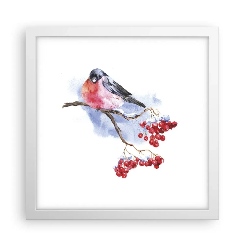 Pôster em moldura branca - Inverno a cores - 30x30 cm