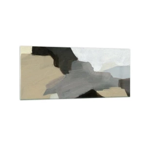 Quadro em vidro - Abstração: a encruzilhada do cinza - 120x50 cm