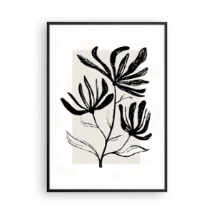 Pôster com moldura preta - Esboço para o herbário - 70x100 cm