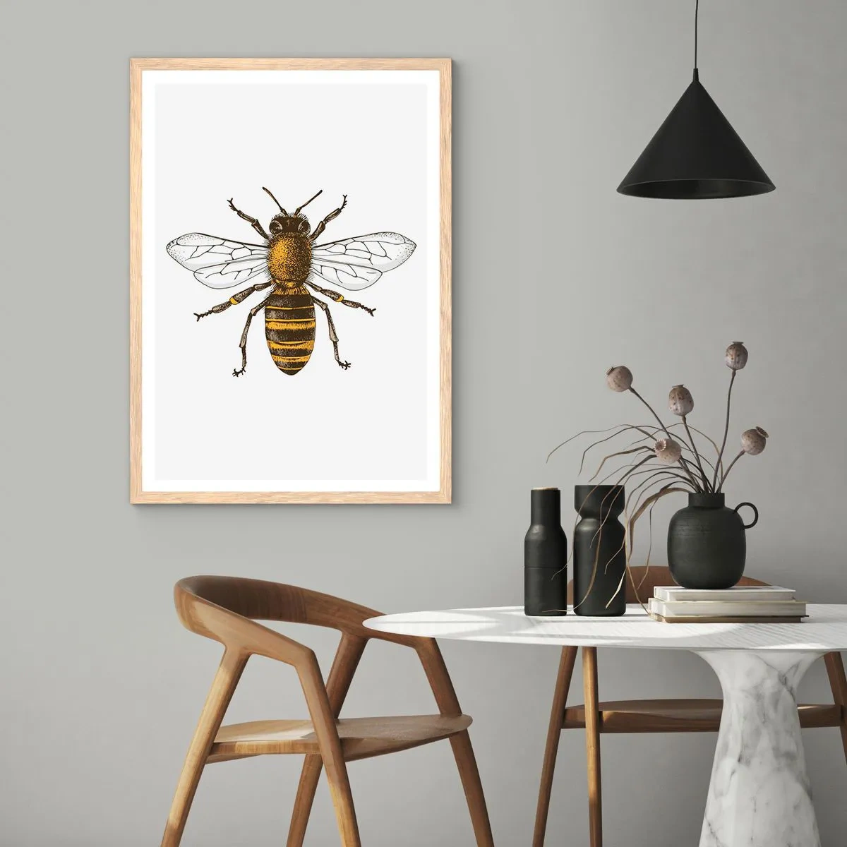 Pôster com moldura de carvalho claro - Linda e boa - 70x100 cm