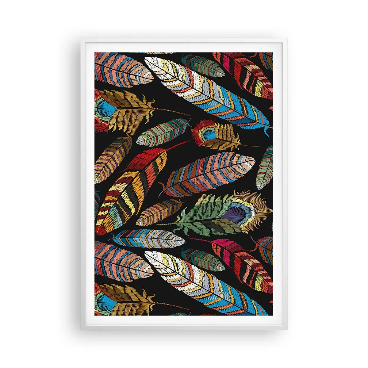 Pôster em moldura branca - O carnaval dos pássaros - 70x100 cm