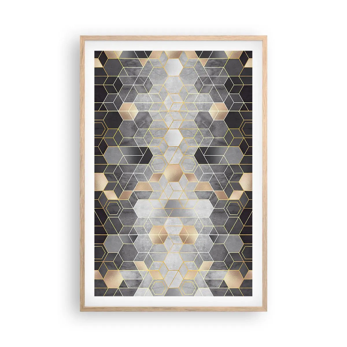 Pôster com moldura de carvalho claro - Composição do diamante - 61x91 cm