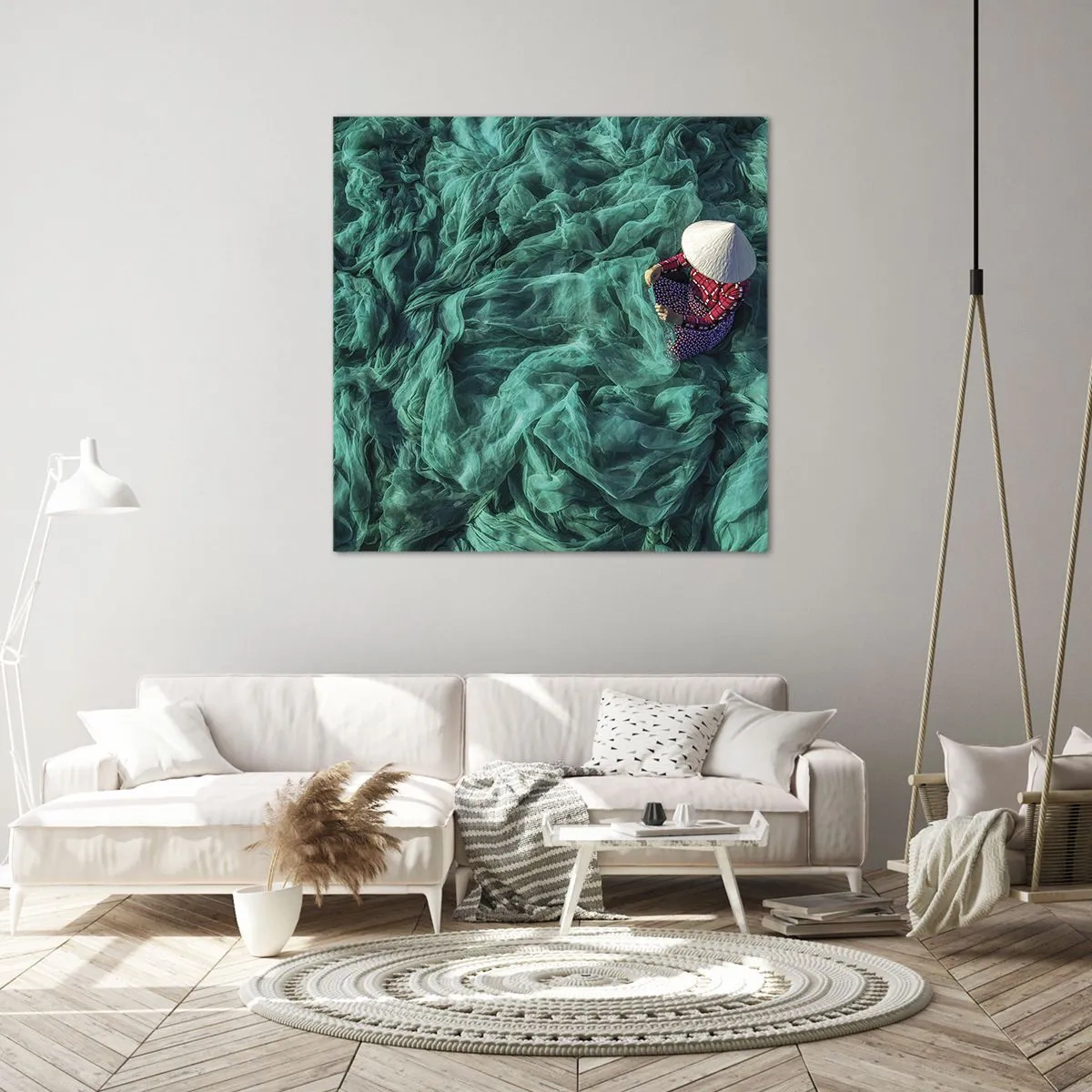 Quadro em tela - Num mar de redes - 30x30 cm
