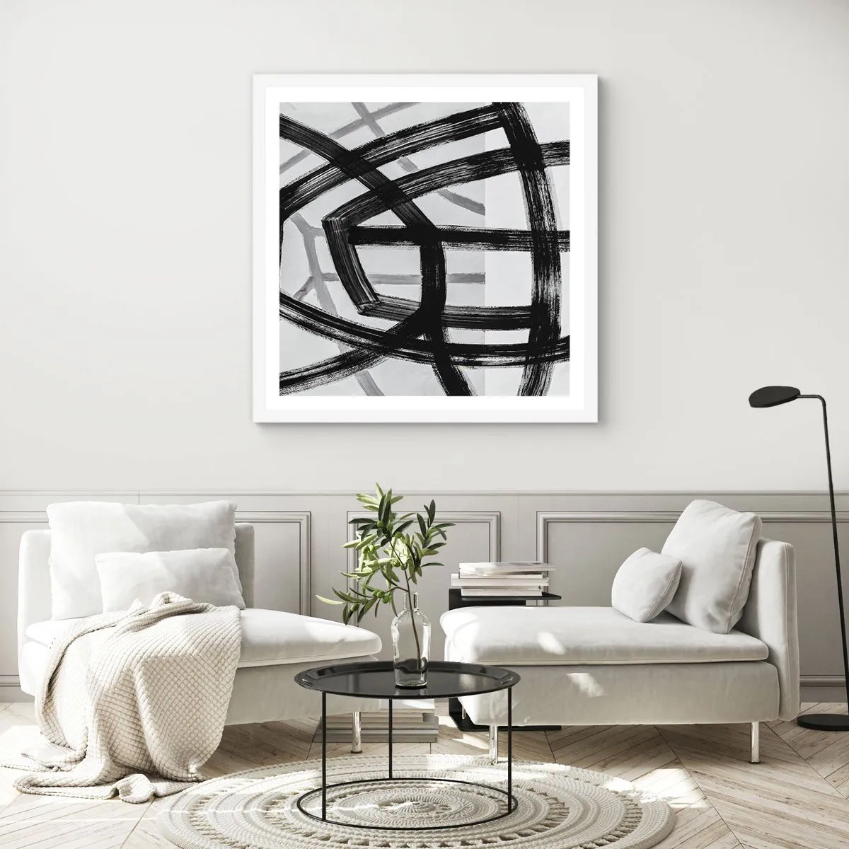 Pôster em moldura branca - Profundidade de construção - 60x60 cm