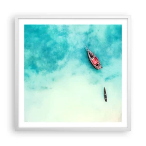 Pôster em moldura branca - As praias de Zanzibar - 60x60 cm