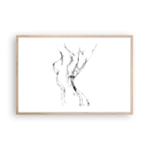 Pôster com moldura de carvalho claro - Bonita e forte - 91x61 cm