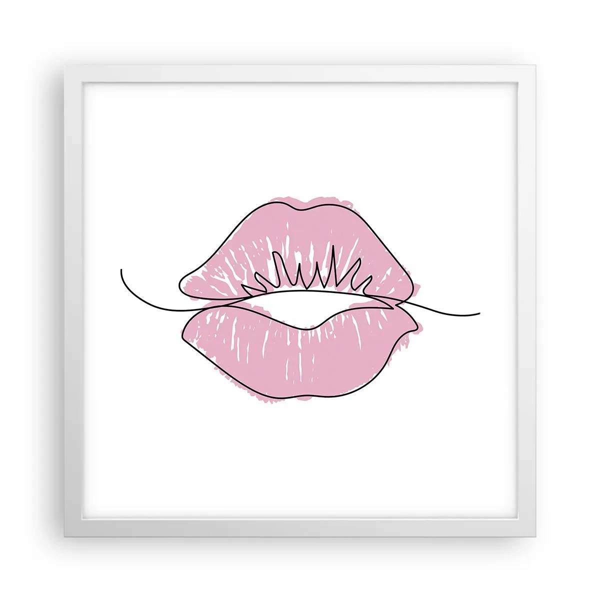 Pôster em moldura branca - Pronto para beijar? - 40x40 cm