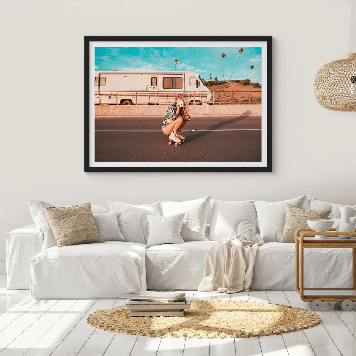 Pôster com moldura preta - Sorria, por favor! - 100x70 cm