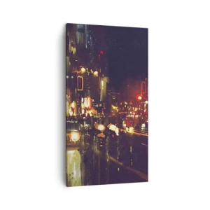 Quadro em tela - Imerso nas luzes da noite - 45x80 cm