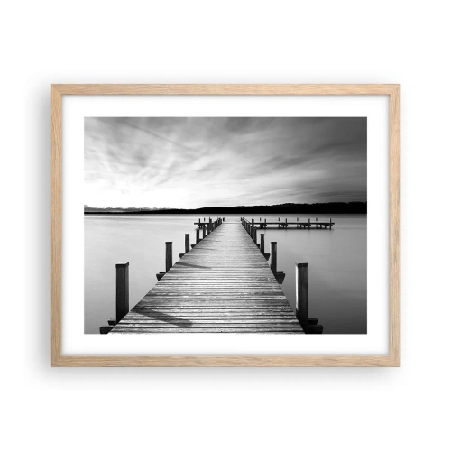 Pôster com moldura de carvalho claro - A fonte da tranquilidade - 50x40 cm