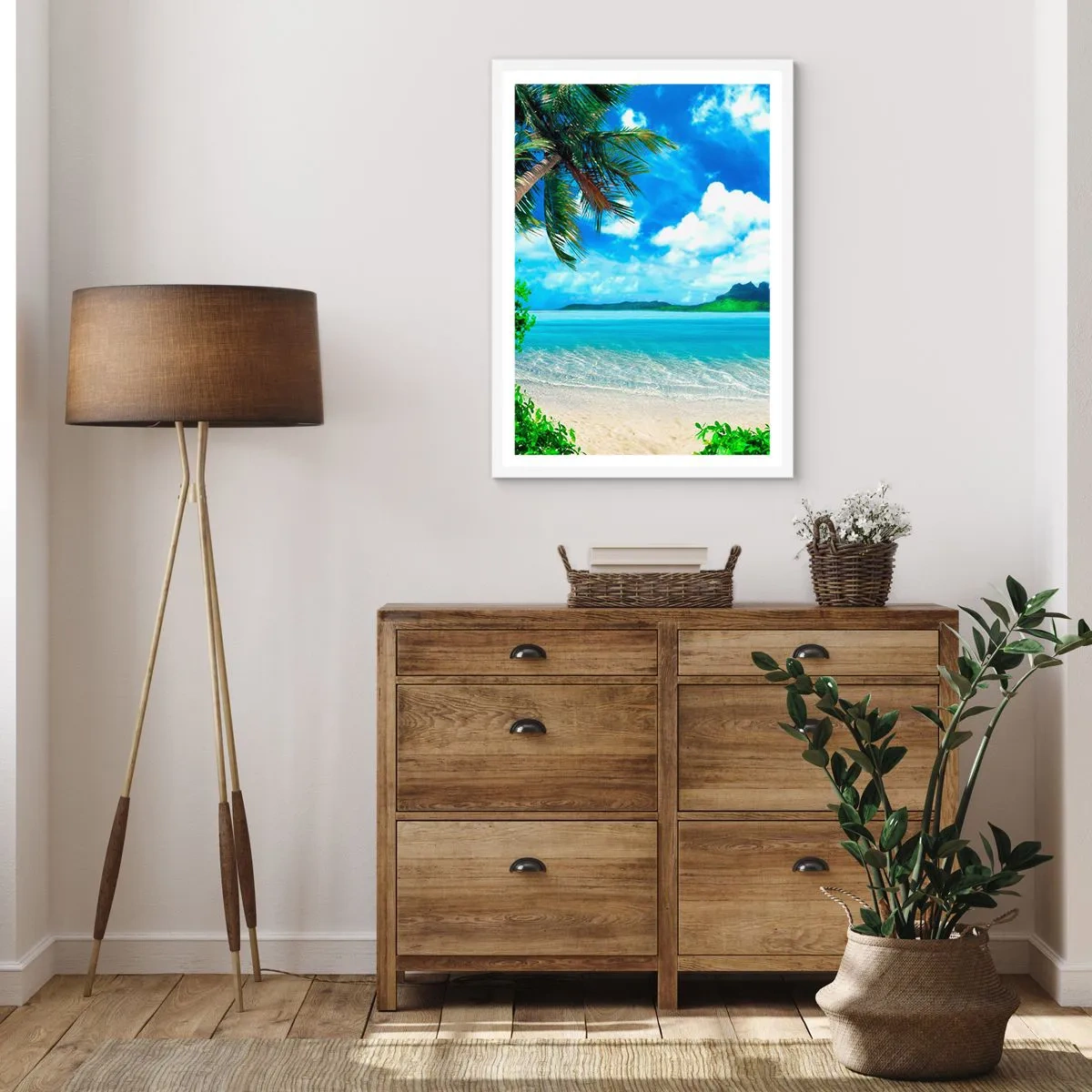 Pôster em moldura branca - O azul dos trópicos - 70x100 cm