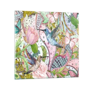 Quadro em vidro - Emaranhados em trepadeiras - 30x30 cm