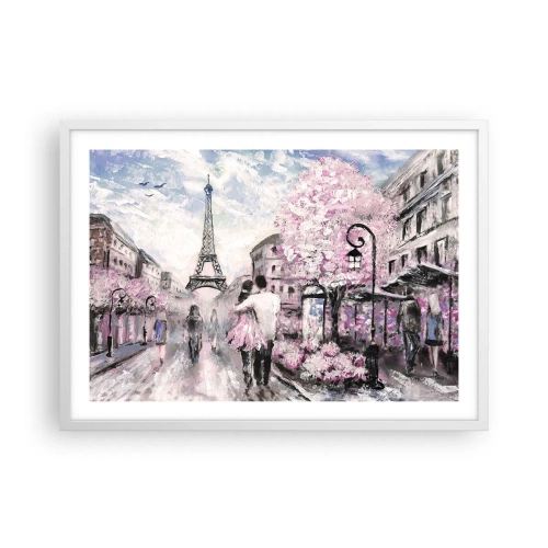Pôster em moldura branca - Como for se apaixonar, somente em... - 70x50 cm