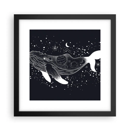 Pôster com moldura preta - No oceano do universo - 30x30 cm