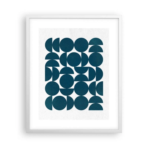Pôster em moldura branca - Círculos e semicírculos - 40x50 cm