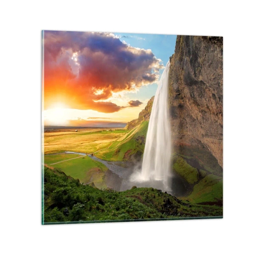 Quadro em vidro - A plenitude do Verão islandês - 30x30 cm