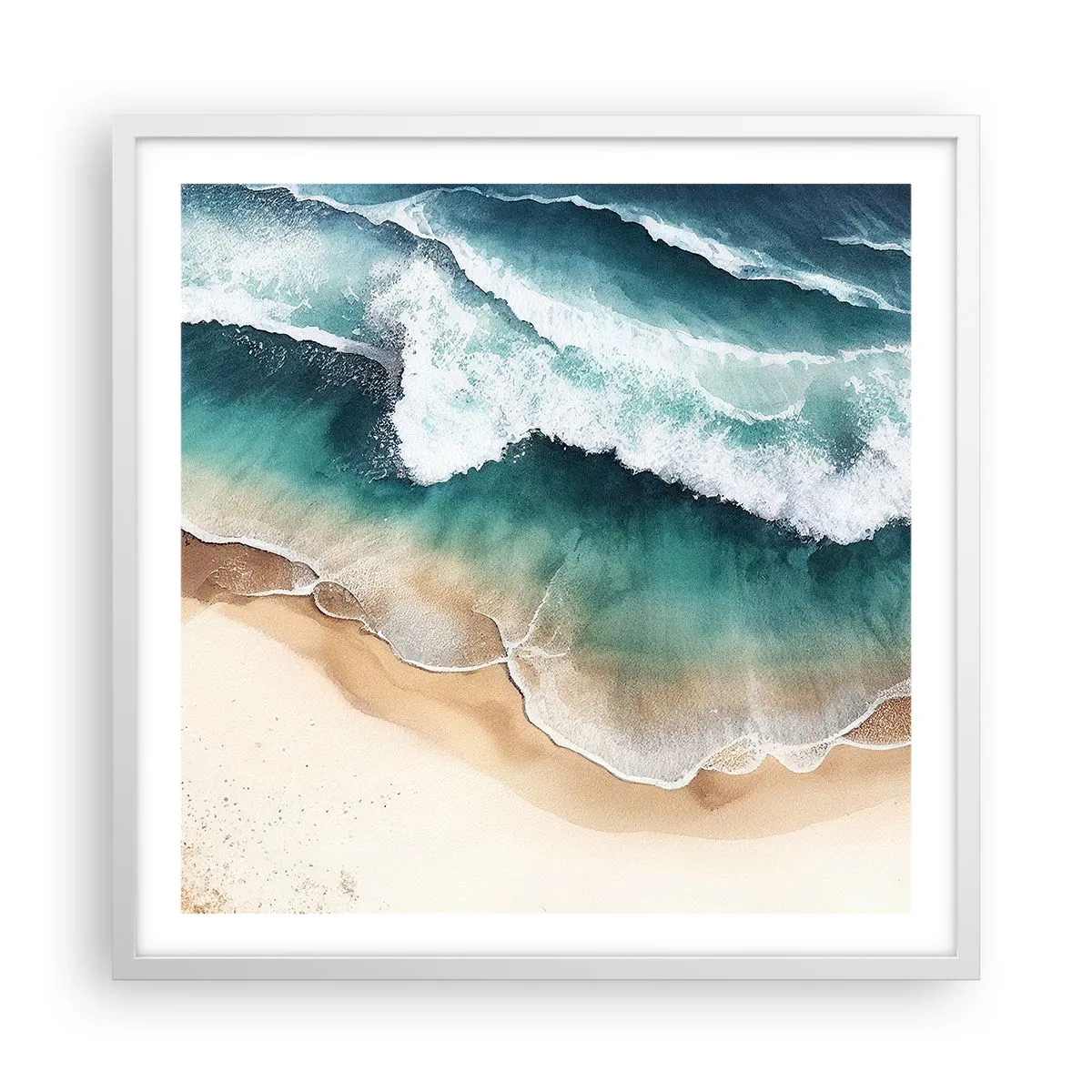 Pôster em moldura branca - O eterno encontro - 60x60 cm