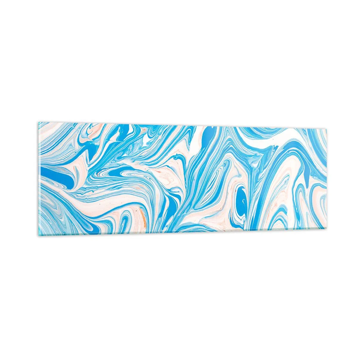 Quadro em vidro - Derramado em turquesa - 90x30 cm
