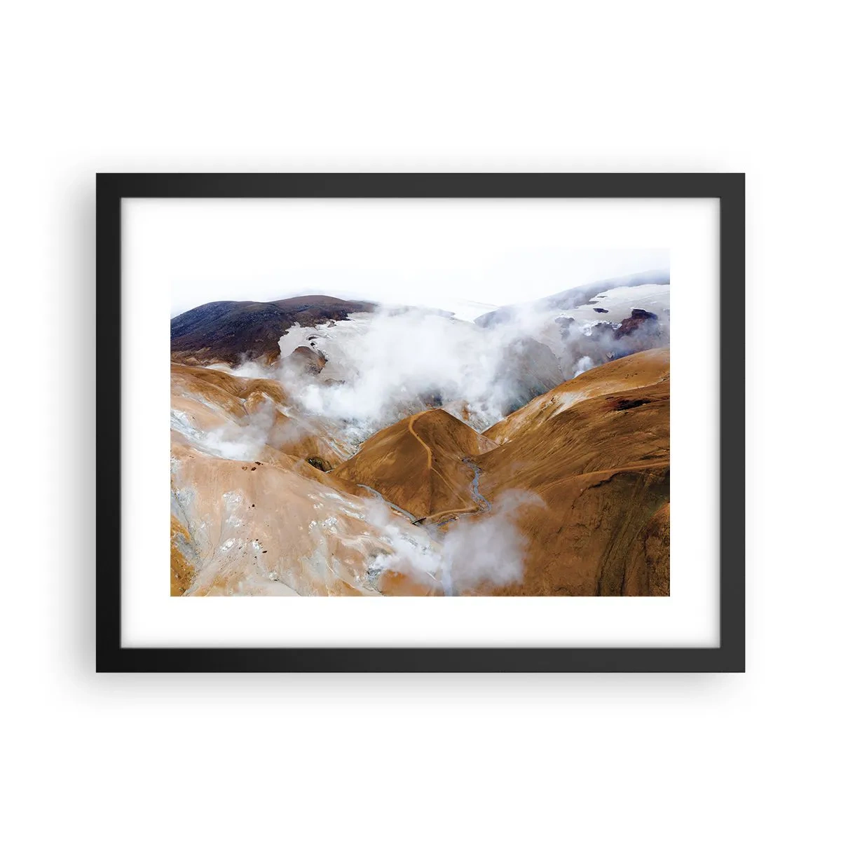 Pôster com moldura preta - A beleza crua da Islândia - 40x30 cm