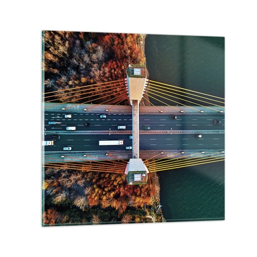 Quadro em vidro - Além das águas, além das florestas - 40x40 cm