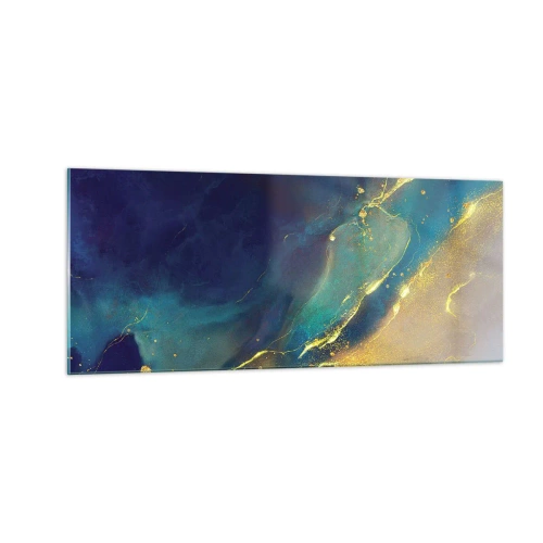 Quadro em vidro - Piscina dourada - 100x40 cm