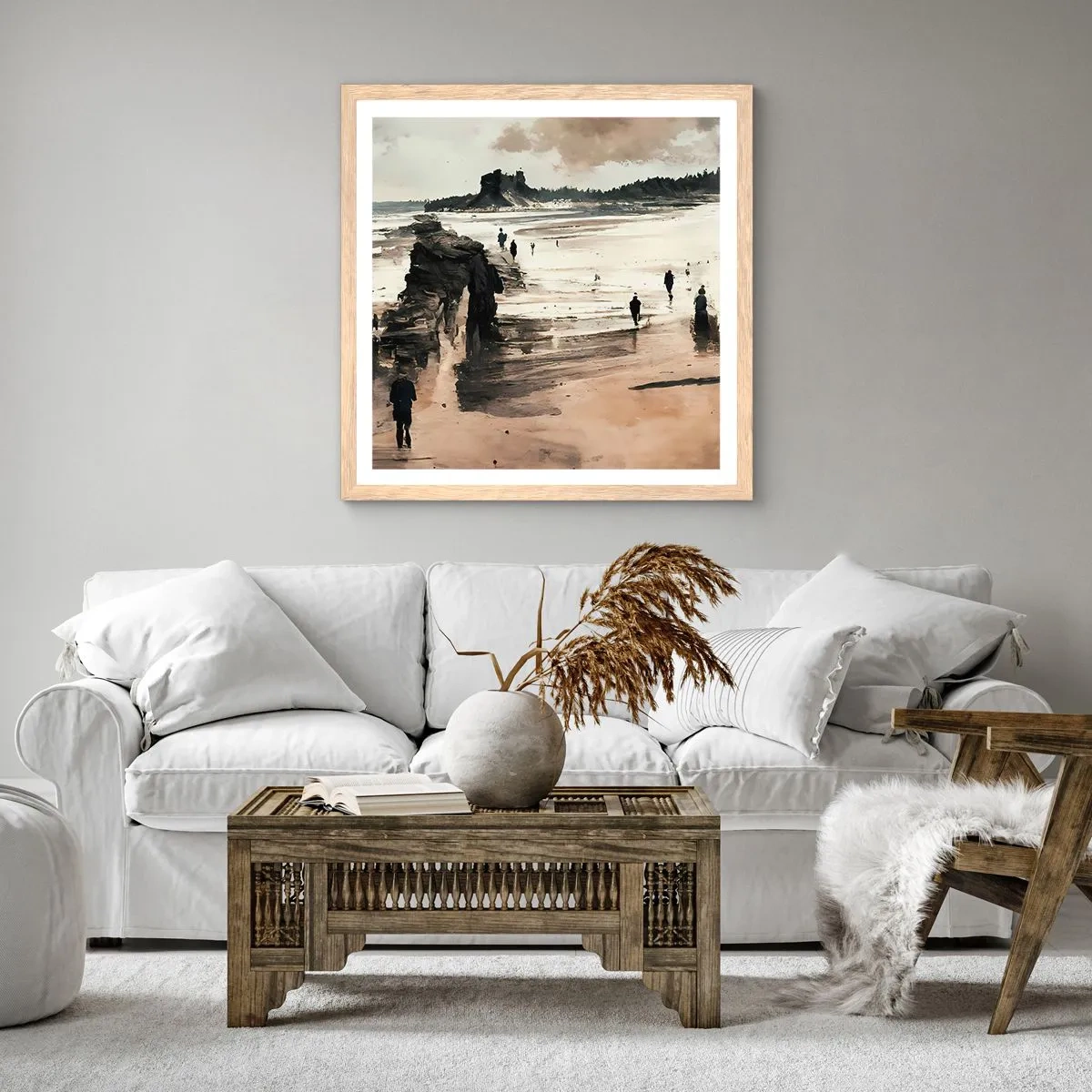 Pôster com moldura de carvalho claro - Convocados - 40x40 cm