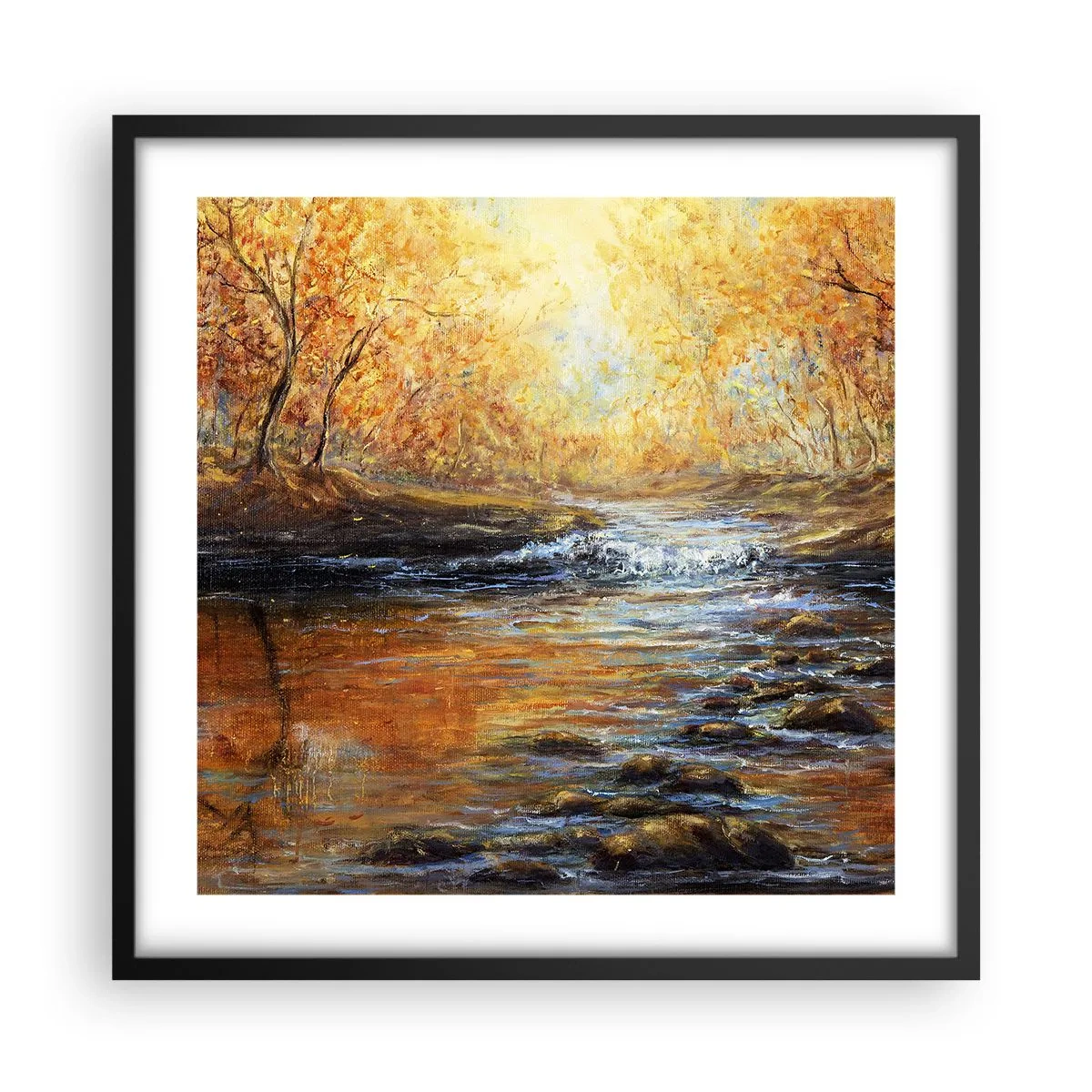 Pôster com moldura preta - Riacho Dourado - 50x50 cm