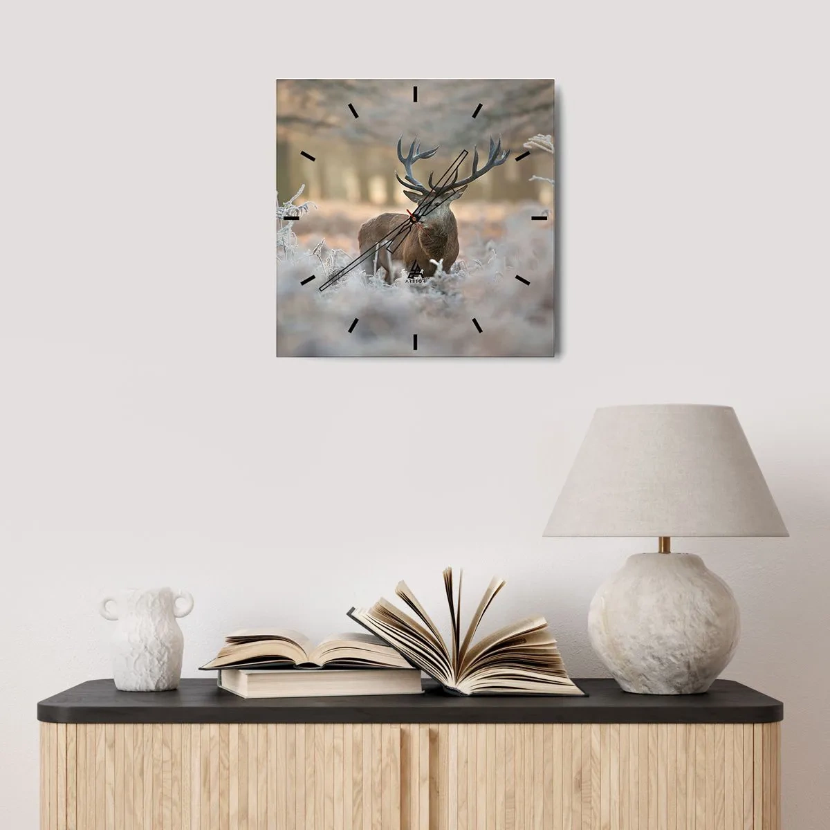 Relógio de parede - Relógio em vidro - Uma manhã fresca - 40x40 cm