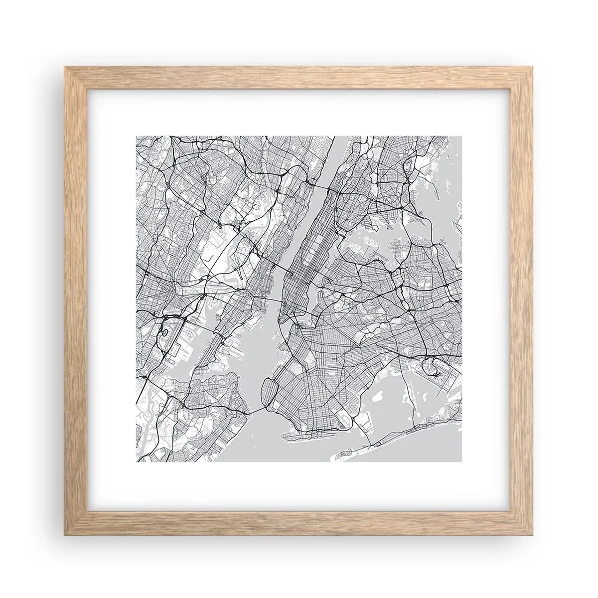 Pôster com moldura de carvalho claro - Anatomia de uma metrópole - 30x30 cm