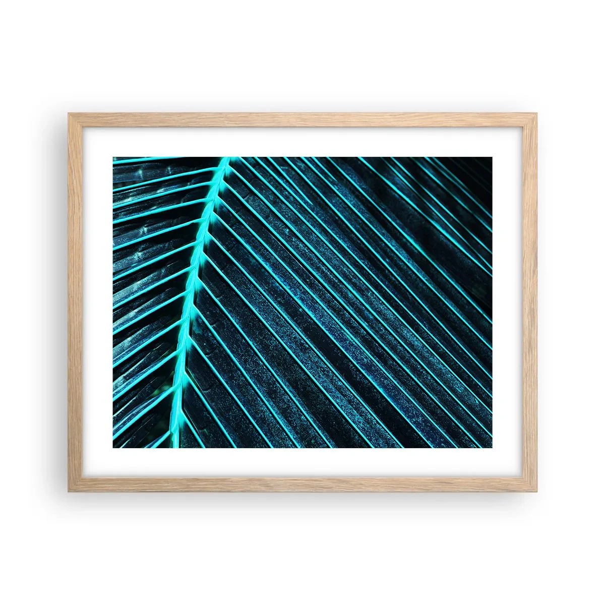 Pôster com moldura de carvalho claro - Textura verde - 50x40 cm