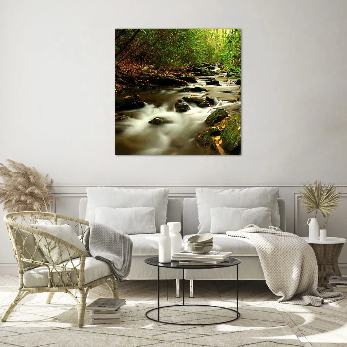 Quadro em vidro - Como prata líquida - 30x30 cm